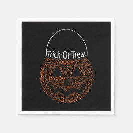 Guardanapo De Papel Halloween Pumpkin Typografia Spooky Orange