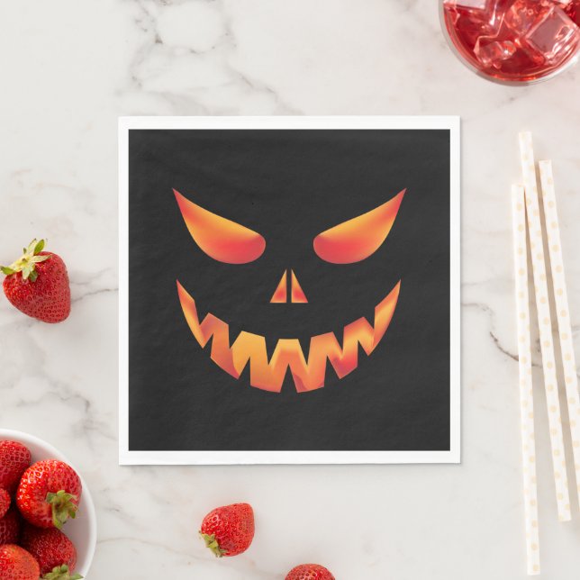 Guardanapo De Papel Halloween Queimando Cara De Abóbora (Insitu)