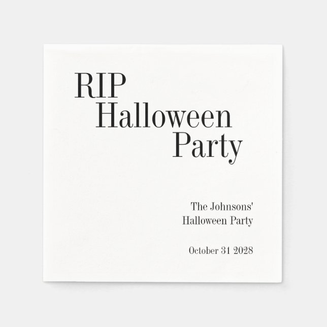 Guardanapo De Papel Halloween RIP Black and White Party (Frente)