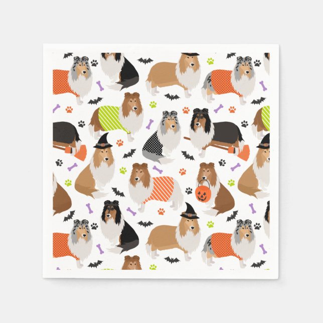 Guardanapo De Papel Halloween Rough Collie Napkins (Frente)