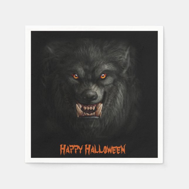 Guardanapo De Papel Halloween Scary Werewolf Paper Napkins (Frente)