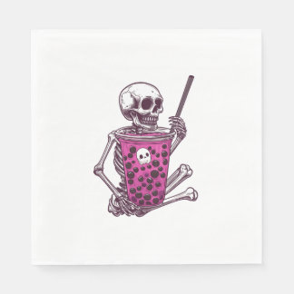 Guardanapo De Papel Halloween Skeleton Bubble Tea