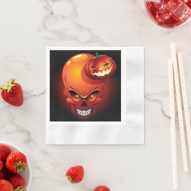 Guardanapo De Papel Halloween Skull e Pumpkin (Insitu)