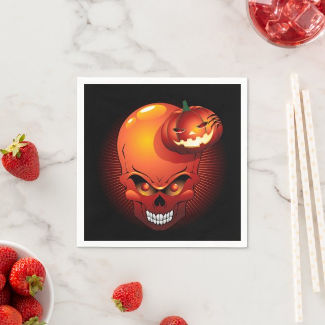 Guardanapo De Papel Halloween Skull e Pumpkin (Insitu)
