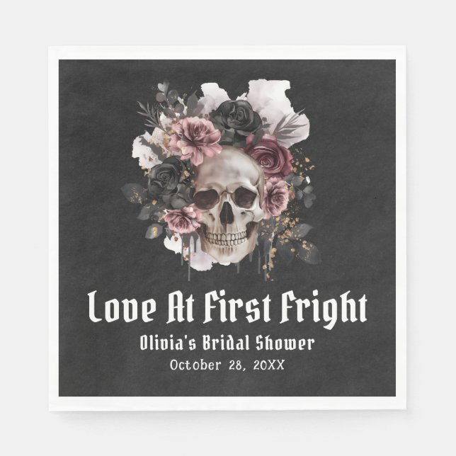 Guardanapo De Papel Halloween Skull Love No Primeiro Chá de panela (Frente)