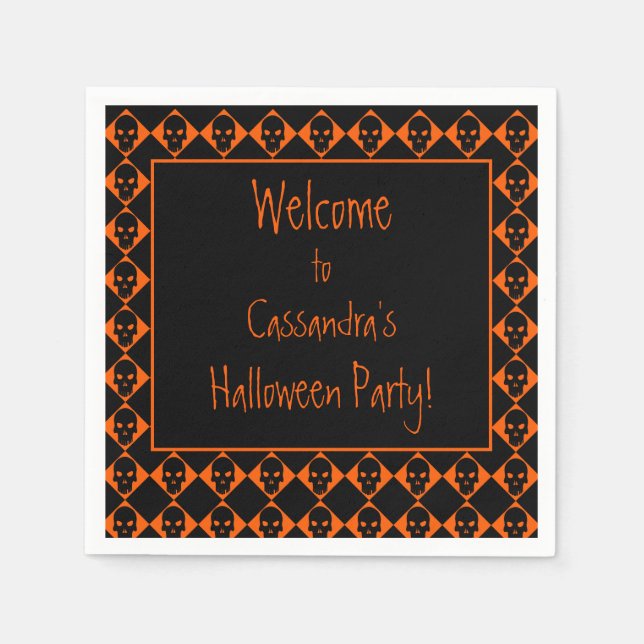 Guardanapo De Papel Halloween Skulls Personalizado (Frente)