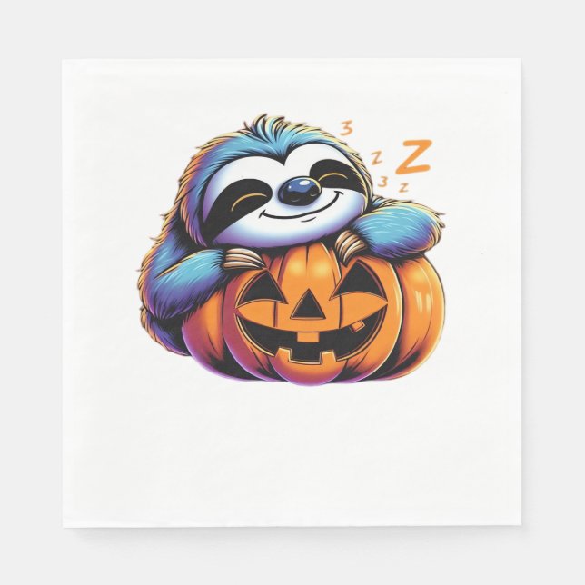 Guardanapo De Papel Halloween Sloth Lover Costume Essencial T-Shirt (Frente)