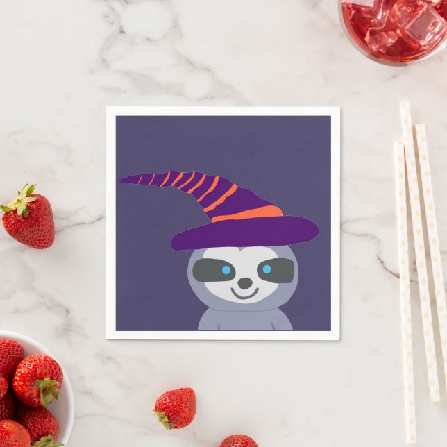 Guardanapo De Papel Halloween Sloth no Chapéu das Bruxas (Insitu)