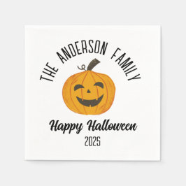 Guardanapo De Papel Halloween Sorrindo Abóbora Cara de Abóbora Nome Pe