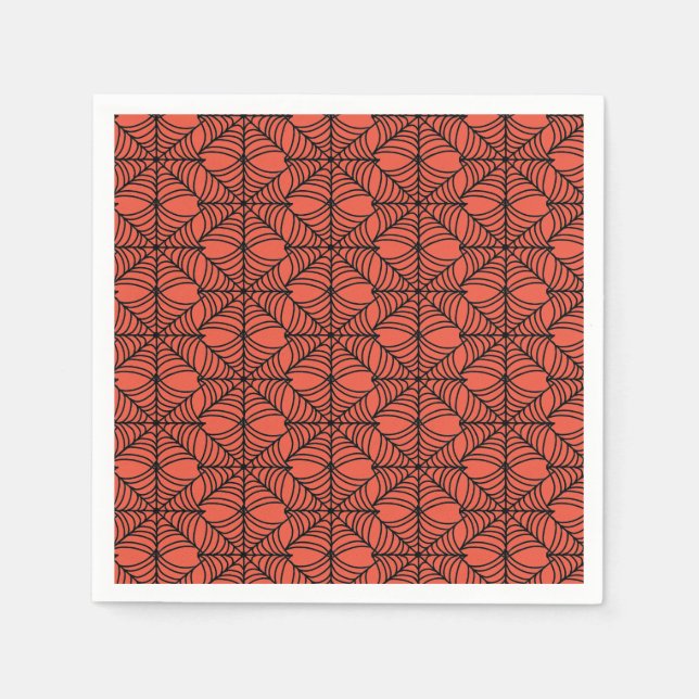 Guardanapo De Papel Halloween Spider Webs on Orange (Frente)