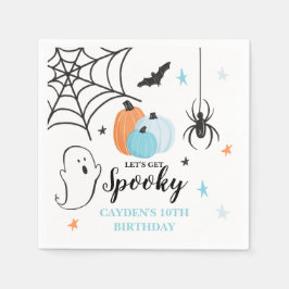 Guardanapo De Papel Halloween Spooky Birthday Blue Pumpkins