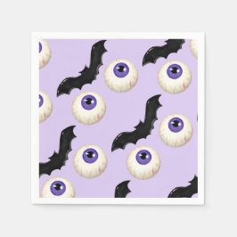 Guardanapo De Papel Halloween Spooky Eyeball e Bat Treats Roxo
