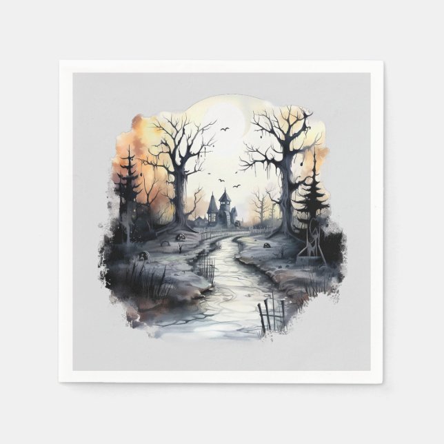 Guardanapo De Papel Halloween Spooky House (Frente)