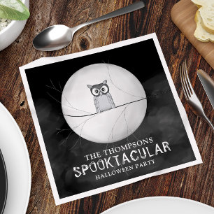 Guardanapo De Papel Halloween Spooky Scary Owl Cute Whimsical