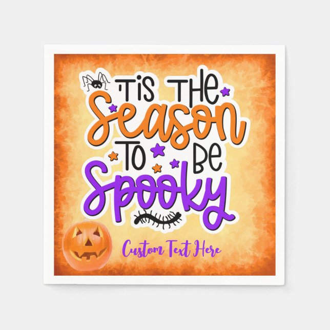 Guardanapo De Papel Halloween Spooky Season Cote Pumpkin Personalizado (Frente)