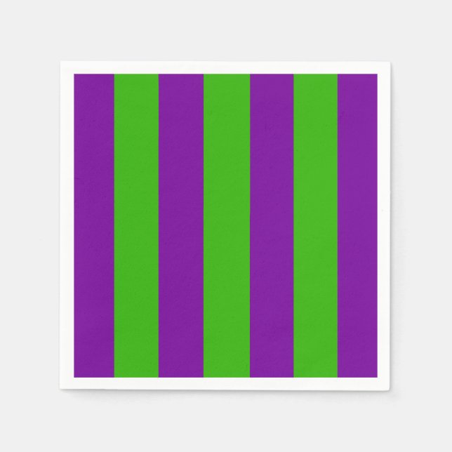 Guardanapo De Papel Halloween Strips in Purple and Green (Frente)