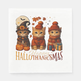 Guardanapo De Papel Halloween Thanksgiving Christmas Happy HalloThanks