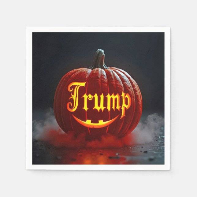 Guardanapo De Papel Halloween Trump Jack-o-lanterna em Mist (Frente)