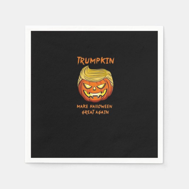 Guardanapo De Papel Halloween Trumpkin Clássico Engraçado (Frente)