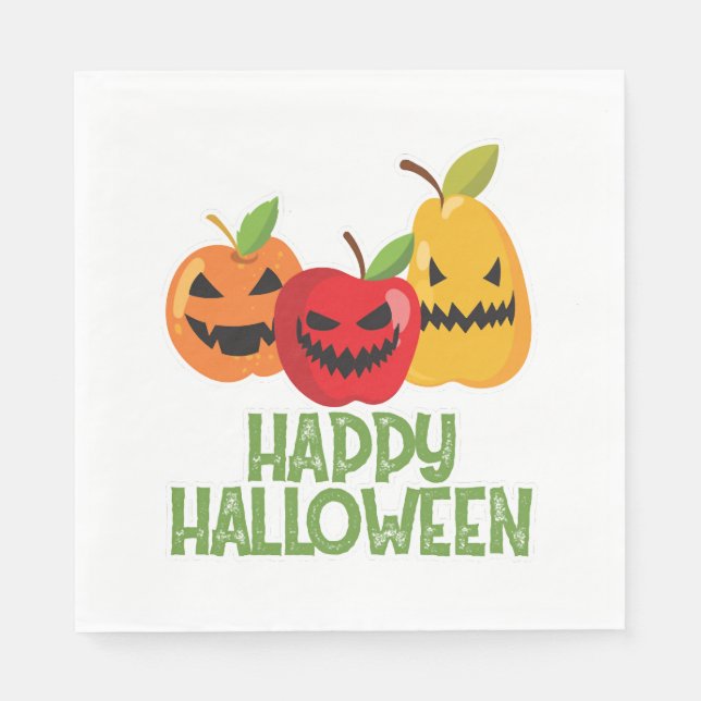 Guardanapo De Papel Halloween Vegan Feliz Halloween Pumpkin Vegetarian (Frente)