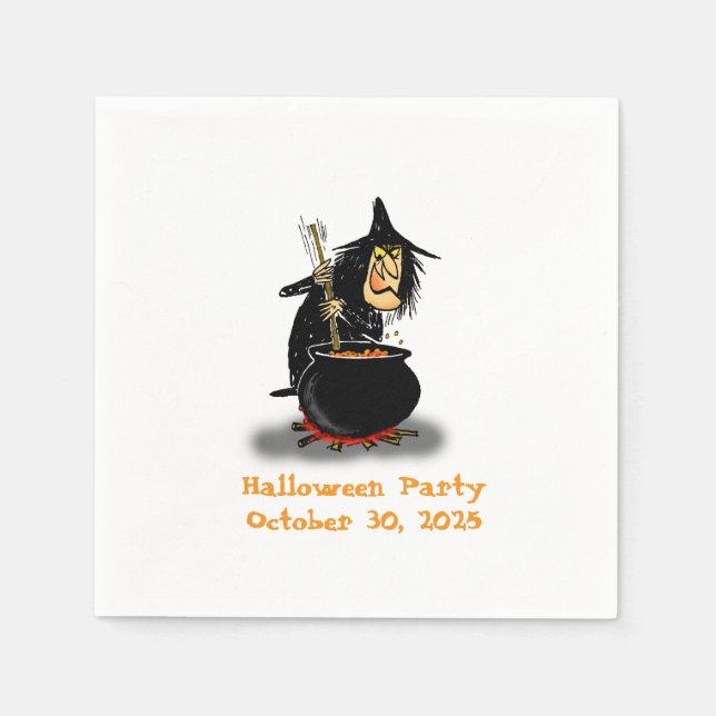 Guardanapo De Papel Halloween Witch e Caldron (Frente)