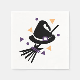 Guardanapo De Papel Halloween Witch Hat e Broom | Confetti