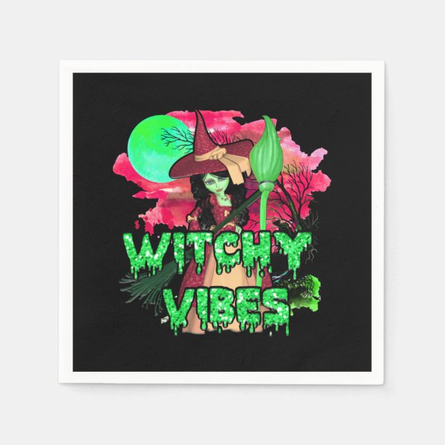 Guardanapo De Papel Halloween Witchy Vibes (Frente)