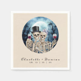 Guardanapo De Papel Hallowen Gothic Skulls Tarot O Casamento Dos Amant