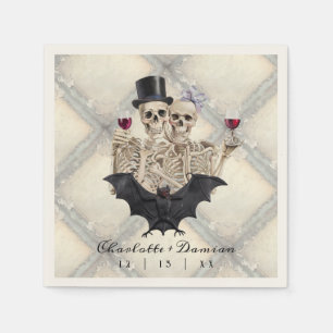 Guardanapo De Papel Hallowen Gothic Skulls Tarot O Casamento Dos Amant