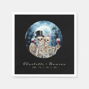 Guardanapo De Papel Hallowen Gothic Skulls Tarot O Casamento Dos Amant