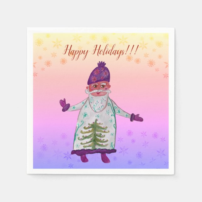Guardanapo De Papel Hally Holidays Santa Claus Napkins (Frente)