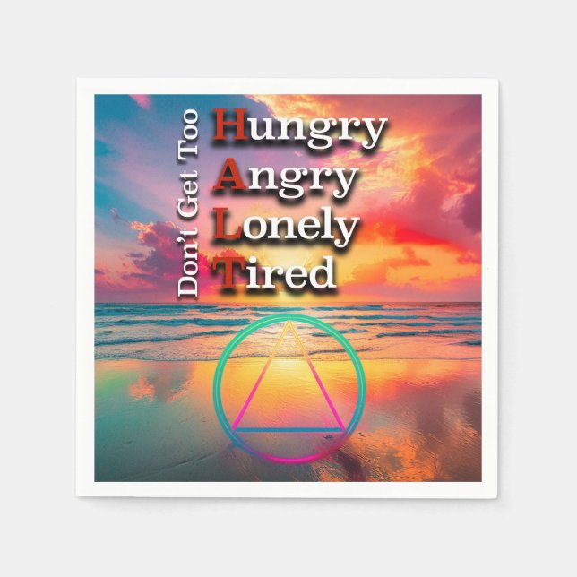 Guardanapo De Papel HALT Recovery Slogan Sunrise (Frente)