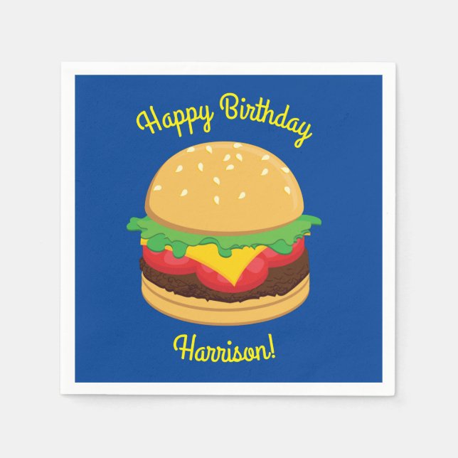 Guardanapo De Papel Hamburger Festa de aniversário Burger (Frente)