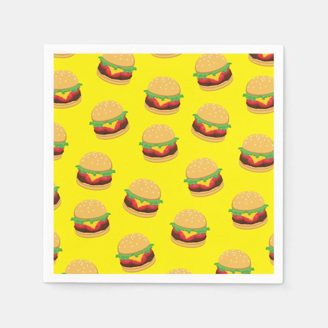 Guardanapo De Papel Hamburger Festa de aniversário Burger Napkins (Frente)