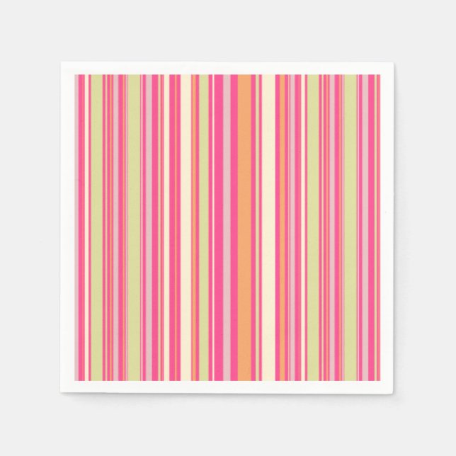Guardanapo De Papel HAMbyWG - Napkin de Papel - Sherbert Stripe rosa (Frente)