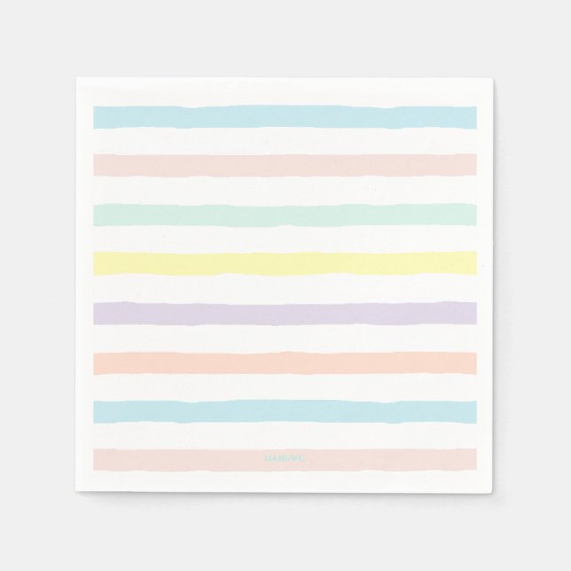 Guardanapo De Papel HAMbyWG - Napkin de Papel - Stripes de Pastel (Frente)
