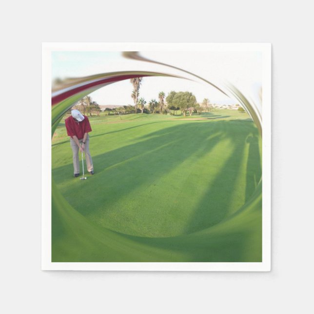 Guardanapo De Papel HAMbyWhiteGlove - Paper Napkin - Golfer on Green (Frente)