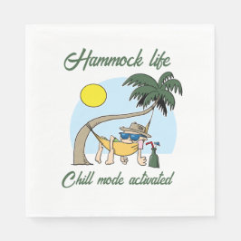 Guardanapo De Papel Hammock Life Chill Mode Ativado Cartoon Engraçado