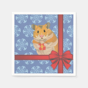 Guardanapo De Papel Hamster do Natal dos flocos de neve