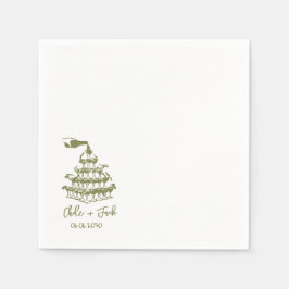 Guardanapo De Papel Hand Drawn Champagne Tower Glass Wedding Napkins