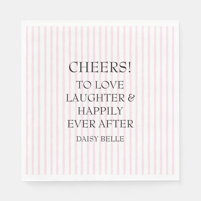 Guardanapo De Papel Hand Drawn Doodle Bridal Shower Pink (Frente)