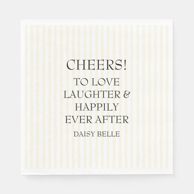 Guardanapo De Papel Hand Drawn Doodle Bridal Shower Yellow (Frente)