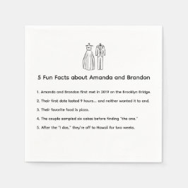 Guardanapo De Papel  Hand Drawn Fun Facts Wedding Dress Tux