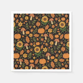 Guardanapo De Papel Hand Drawn Rustic Fall Pattern Napkins