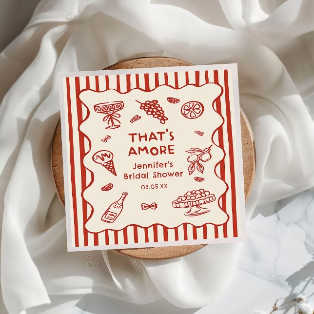Guardanapo De Papel Hand Drawn That's Amore Italian Bridal Shower (Criador carregado)