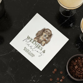 Guardanapo De Papel Hand Drawn Weenies and Martinis Dachshund