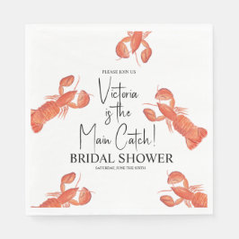 Guardanapo De Papel Hand Watercolor Lobsters Main Catch Bridal Shower