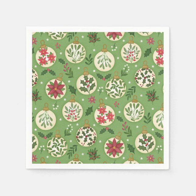 Guardanapo De Papel HandDrawn Christmas Ornament Napkins (Frente)