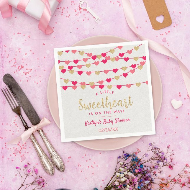 Guardanapo De Papel Hang Love Hearts Little Sweetheart Chá de fraldas (Criador carregado)