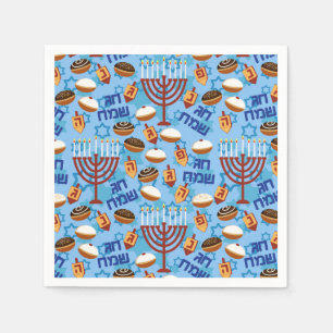 Guardanapo De Papel Hanukiahs, Menorahs e Padrão de Velas